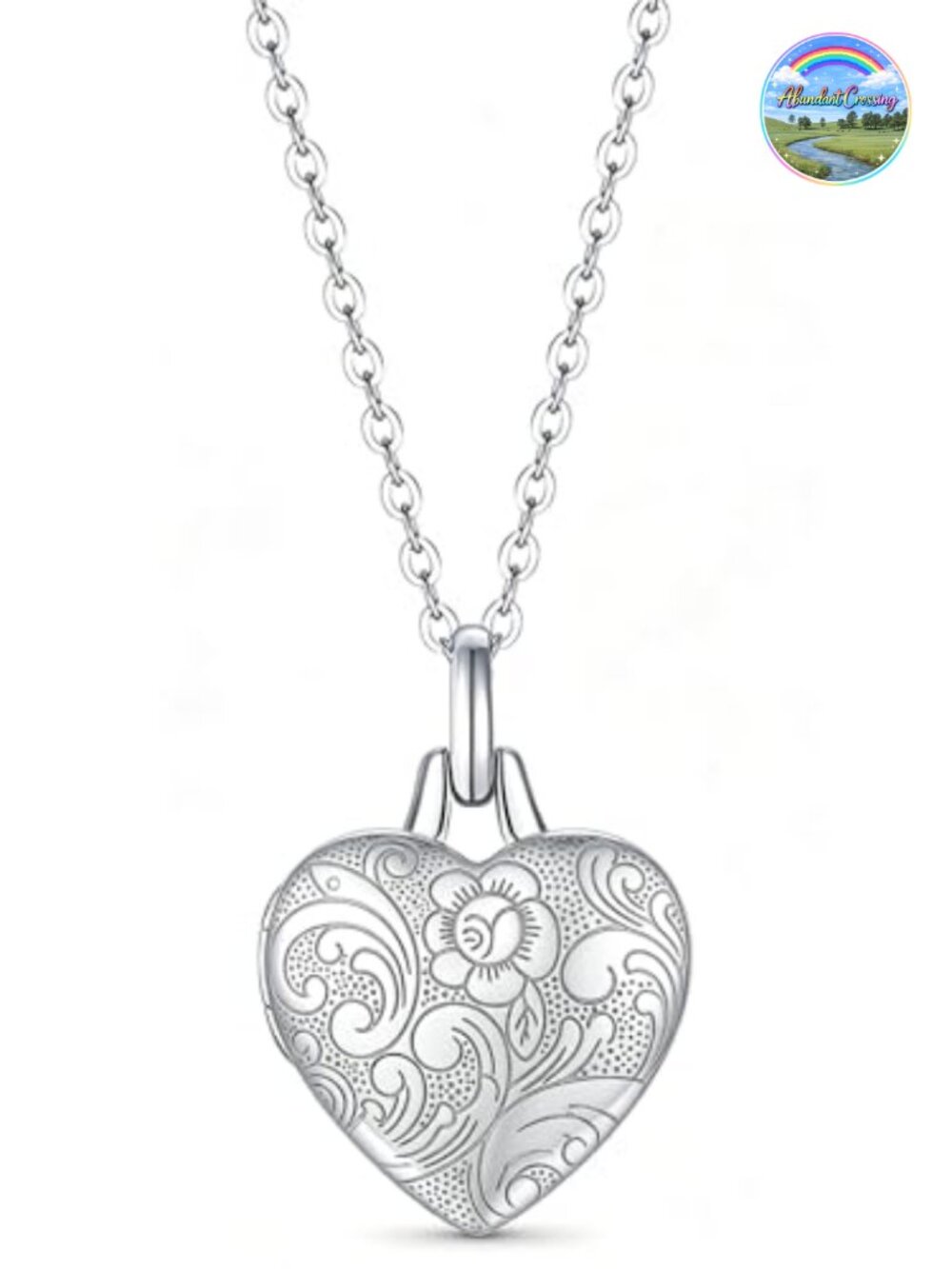 S925 Sterling Silver Heart Locket Necklace Picture Photo Charm Gift for Women